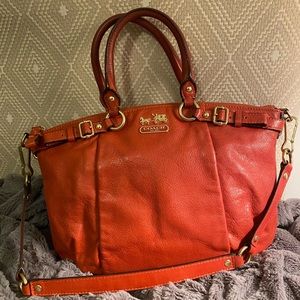 Coach Madison Leather 'Sophia' Orange Satchel